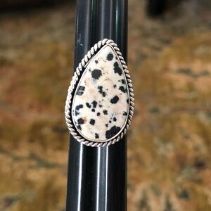 Dalmatia Jasper teardrop ring